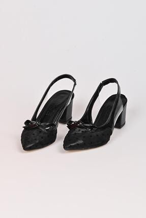 Pm309 K4000/1 Önü Tül Detaylı Topuklu Spor Klasik Bayan Şık Abiye Ayakkabı B21Y.TPK083