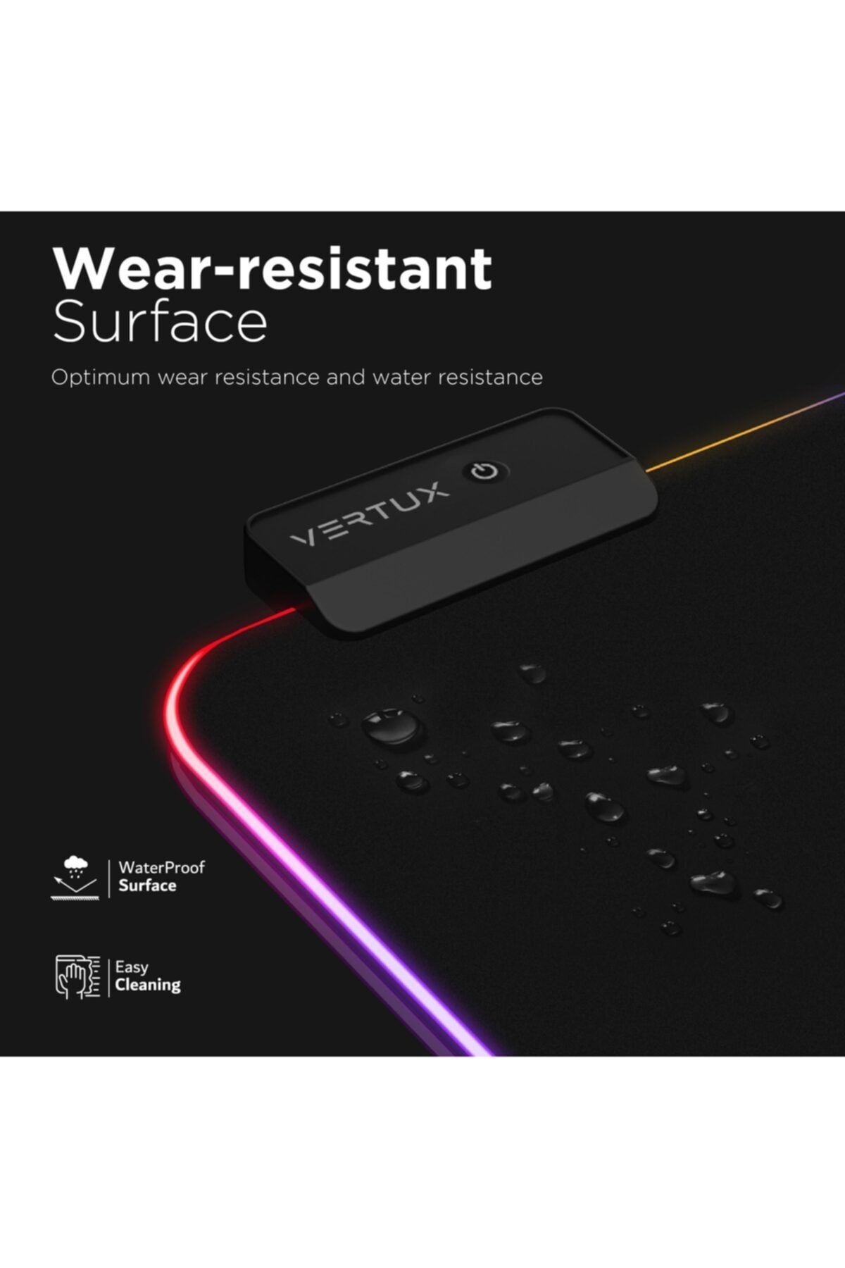 VERTUX-لوحة ماوس ألعاب Swiftpad-xl Game Immersion ناعمة التمرير RGB LED 3