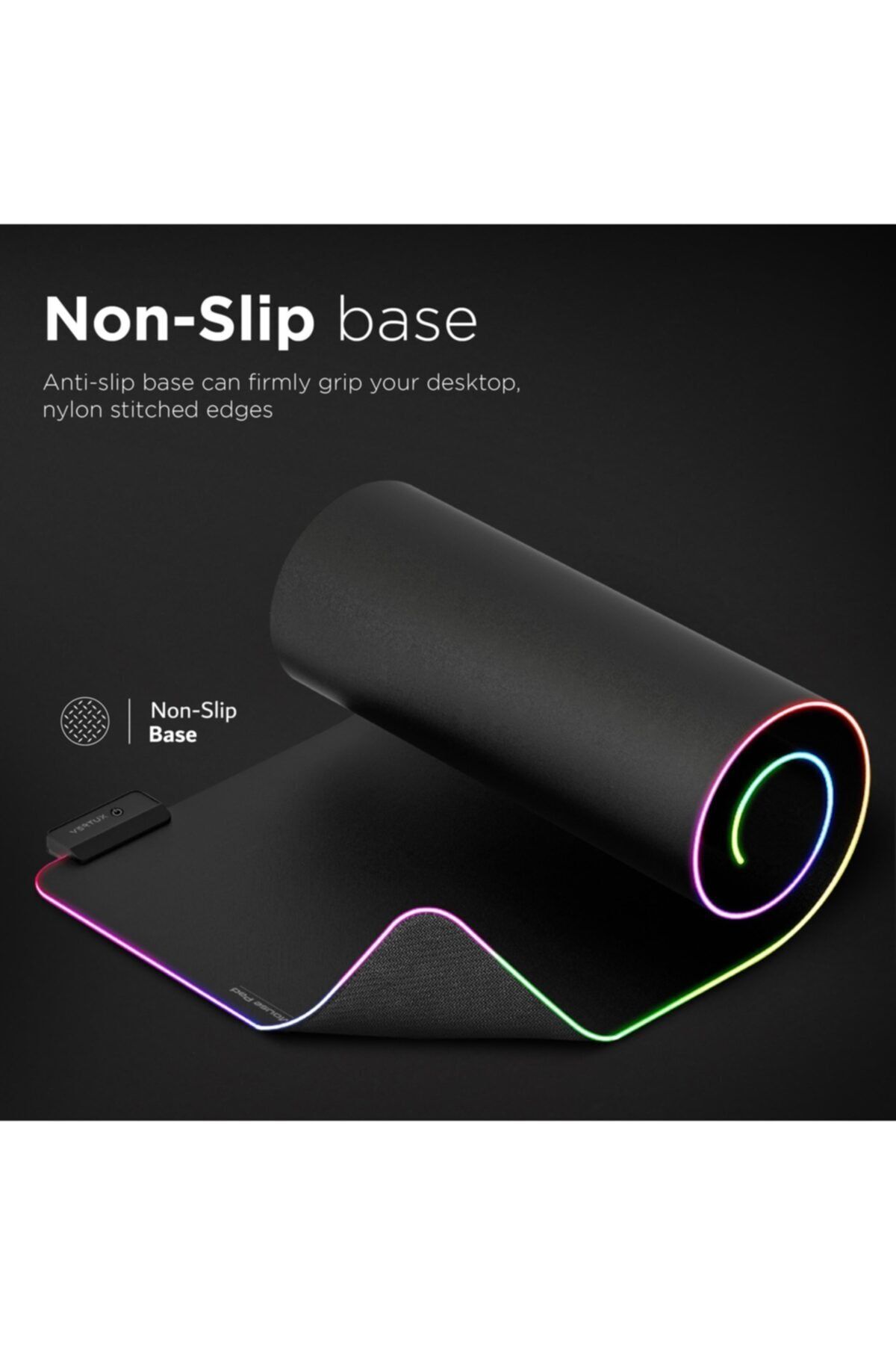 VERTUX-لوحة ماوس ألعاب Swiftpad-xl Game Immersion ناعمة التمرير RGB LED 6