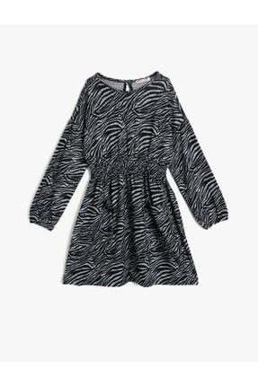 Kız Çocuk Zebra Desenli Elbise 0KKG87816AK
