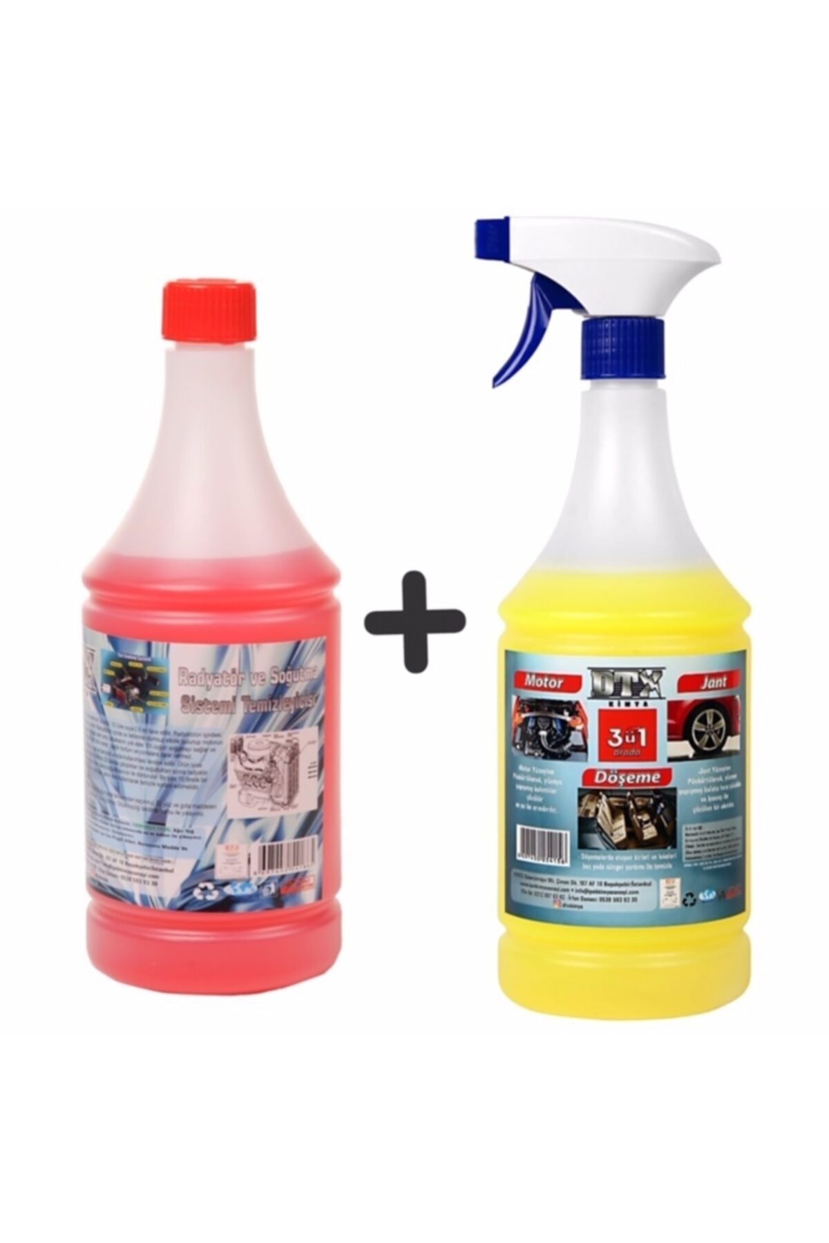 Oto Kalorifer Ve Petek Temizleme Ilacı (solventli) 1 Lt & Motor,jant Ve Döşeme Temizleyici 1 Lt