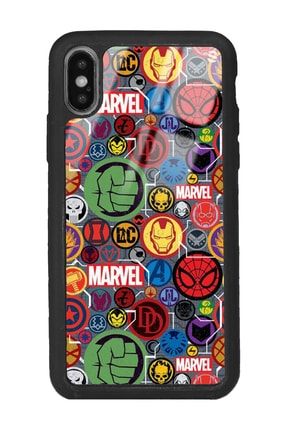 Iphone X - Xs Marvel Face Tasarımlı Glossy Telefon Kılıfı ipxsscaseglss013