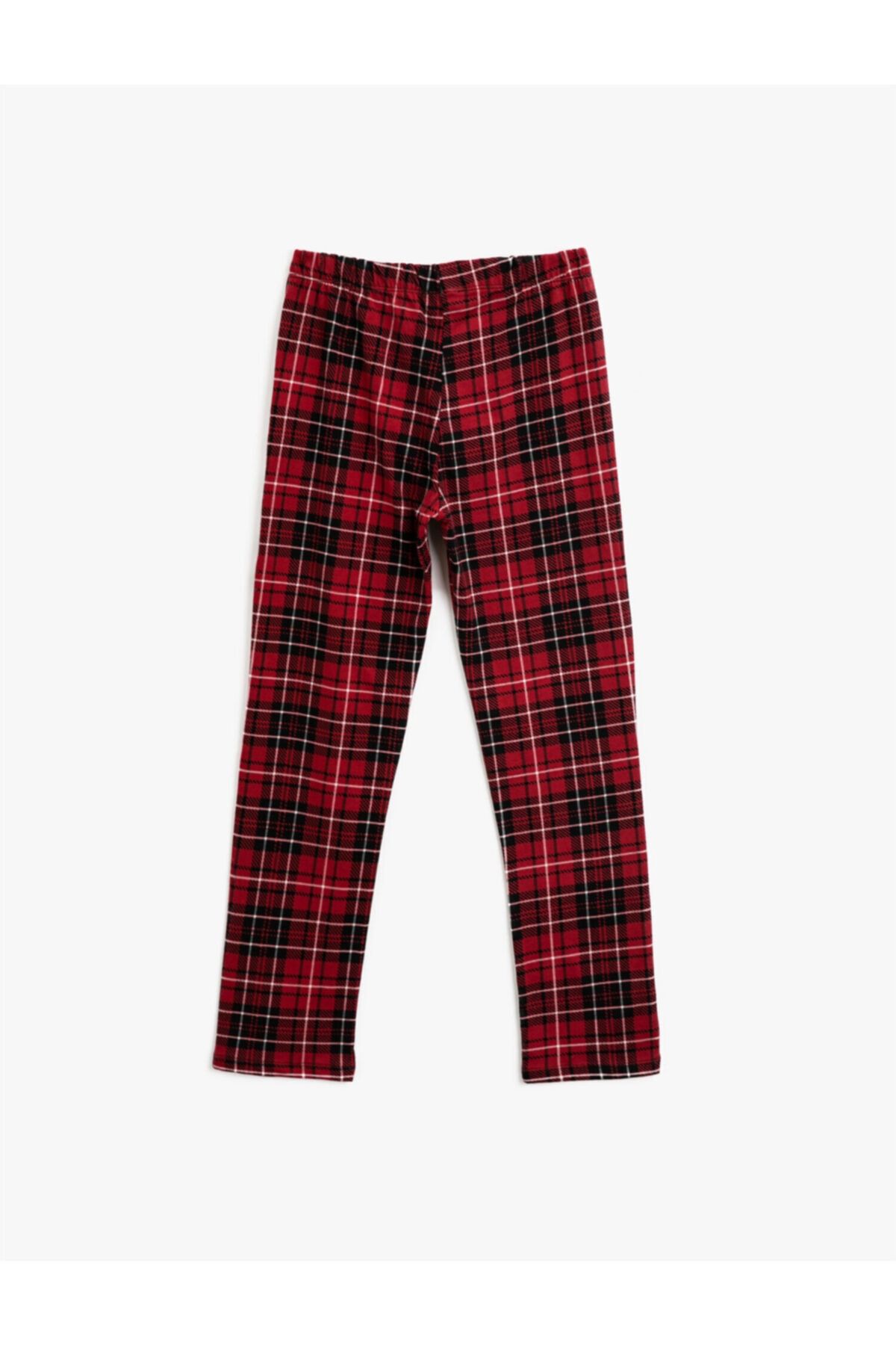 Koton-Family Pajamas | Girl's Cotton Crew Neck Plaid Pajama Set 6