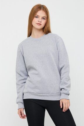 Kadın Gri Basic Sweatshirt mdl-swt-00808