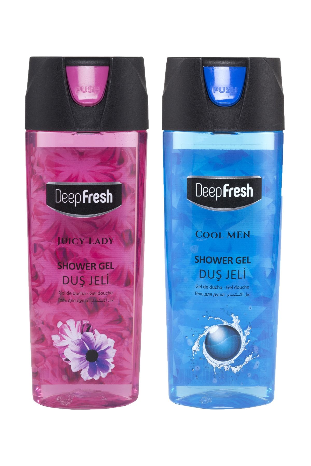 Deep Fresh Pratik Kapaklı Erkek & Kadın Duş Jeli Juicy Lady Ve Cool Men 500 Ml X 2 Adet