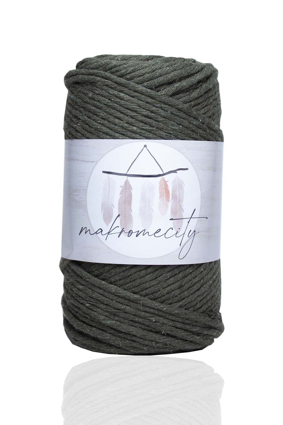 Makromecity-Premium Screened Macrame Thread 3mm Single Twist Macrame Screenable Hobby Thread Set of 2 2 Pieces Khaki 2