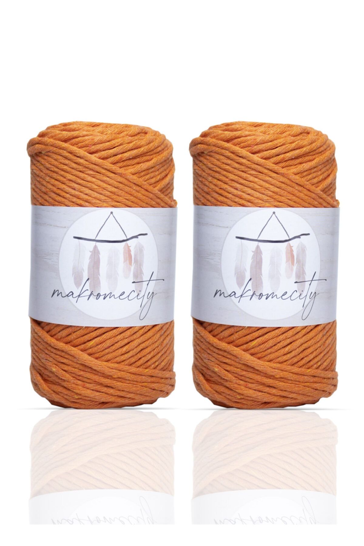 Makromecity-Premium Screening Macrame Thread 3mm Single Twist Macrame Screwable Hobby Thread Set of 2 2 Pieces Orange 1