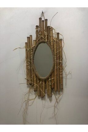 Dekoratif Bambu Duvar Aynası LALİN001