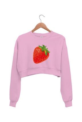 Çilek Kadın Crop Sweatshirt Kadın Crop Sweatshirt TD278437