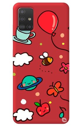 Samsung A71 Kırmızı Renkli Arı Balon Tasarım Silikon Telefon Kılıfı aribalonn_180