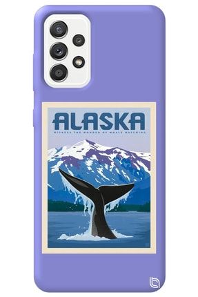 Samsung Galax A72 Lila Renkli Alaska Tasarım Silikon Telefon Kılıfı alaska_182