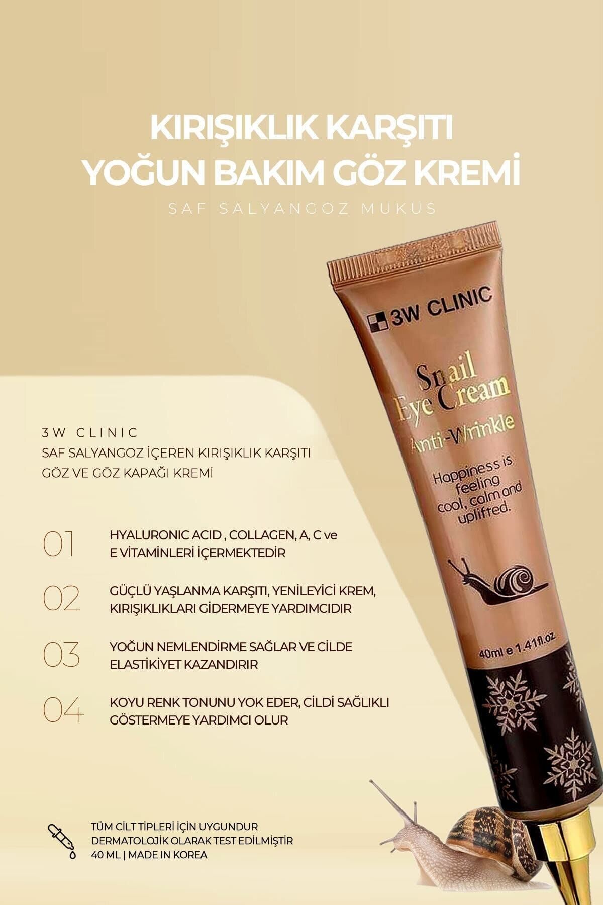 3W CLINIC-Pure Snail - Mucus Content for Intensive Moisturizing, Maintenance, and Elasticity Around the Eye 2