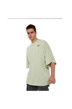 Panelled Oversize Yeşil T-shirt Green TS-10017-Gre