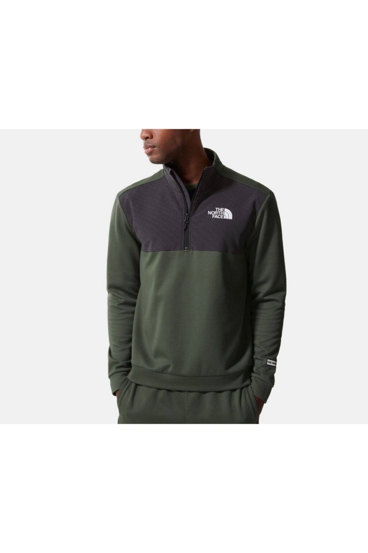 Khaki north face best sale sweatshirt