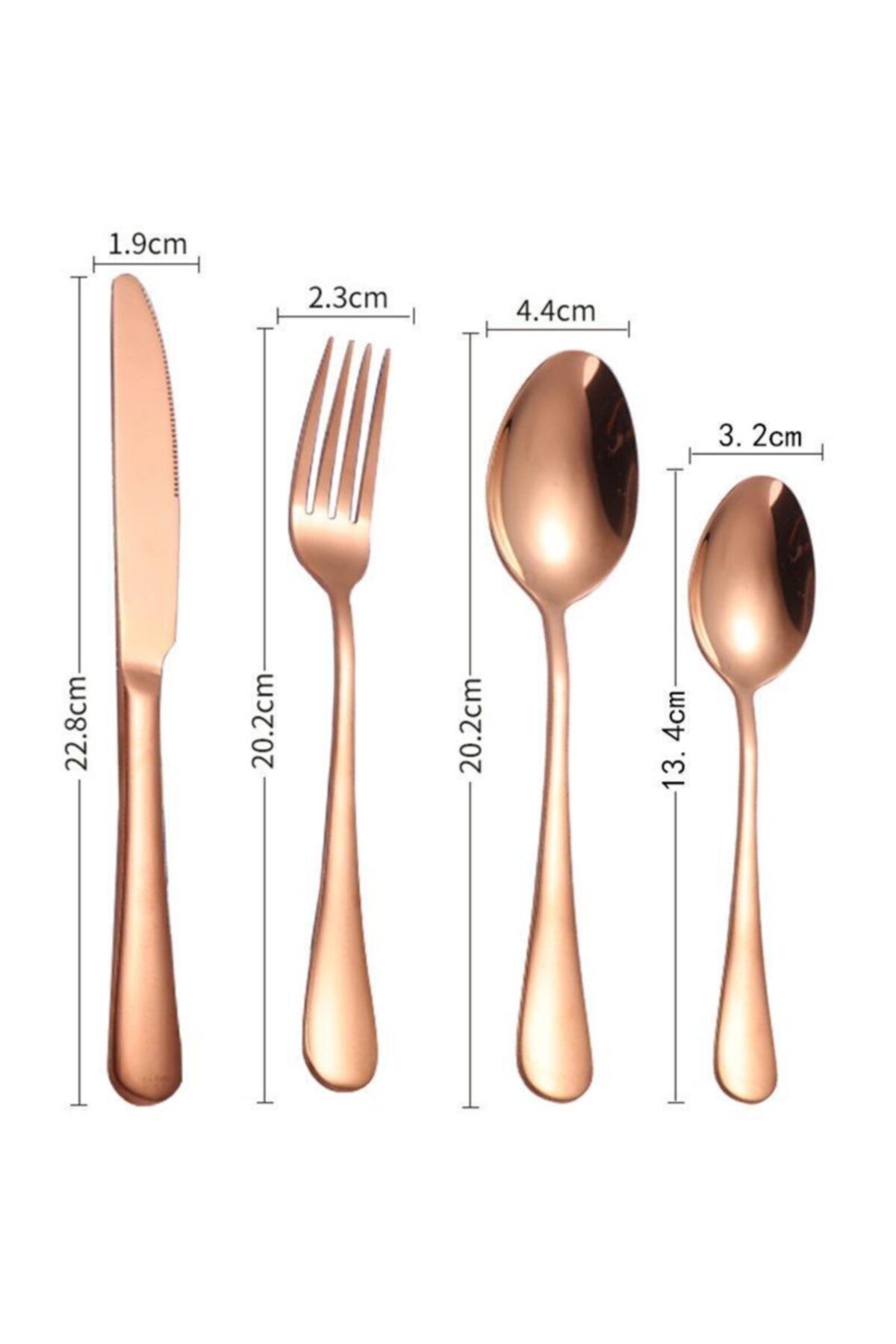 LİSAN Rose Gold 6 Kişilik Çatal Bıçak Takımı PH7847