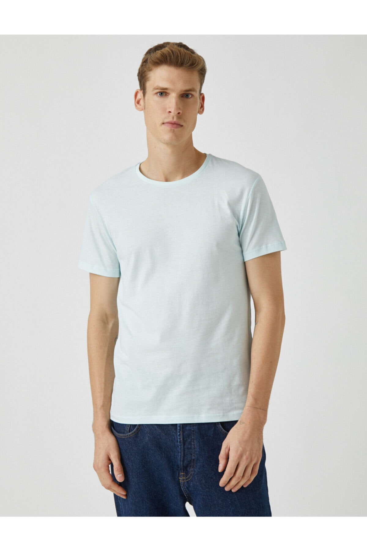 تیشرت مردانه سبز کوتون | 1YAM12136LK اورجینال - تصویر 3