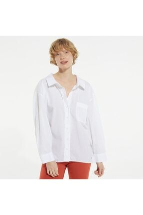 Kadın Beyaz Uzun Kollu Gömlek 17W400T