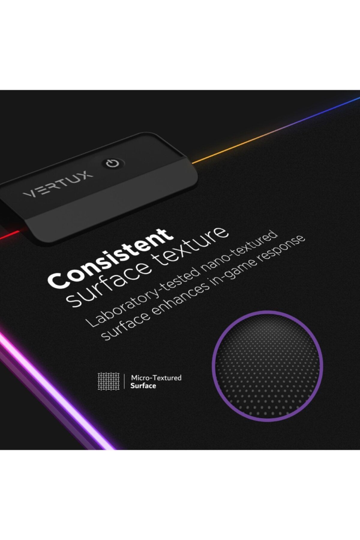 VERTUX-لوحة ماوس ألعاب Swiftpad-xl Game Immersion ناعمة التمرير RGB LED 5