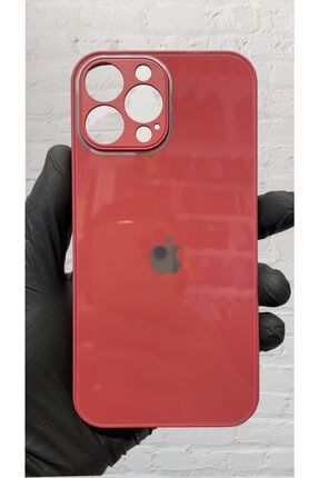 Iphone 13 Pro Kılıf Cam Lansman Logolu Kapak Koyurucu Silikon Kırmızı Glss13p