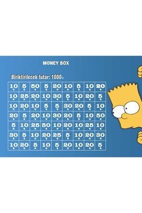 Simpsons Kumbara Üstü Para Biriktirme Stickerı (sadece Sticker) 1000 tl Biriktirme KMBR01
