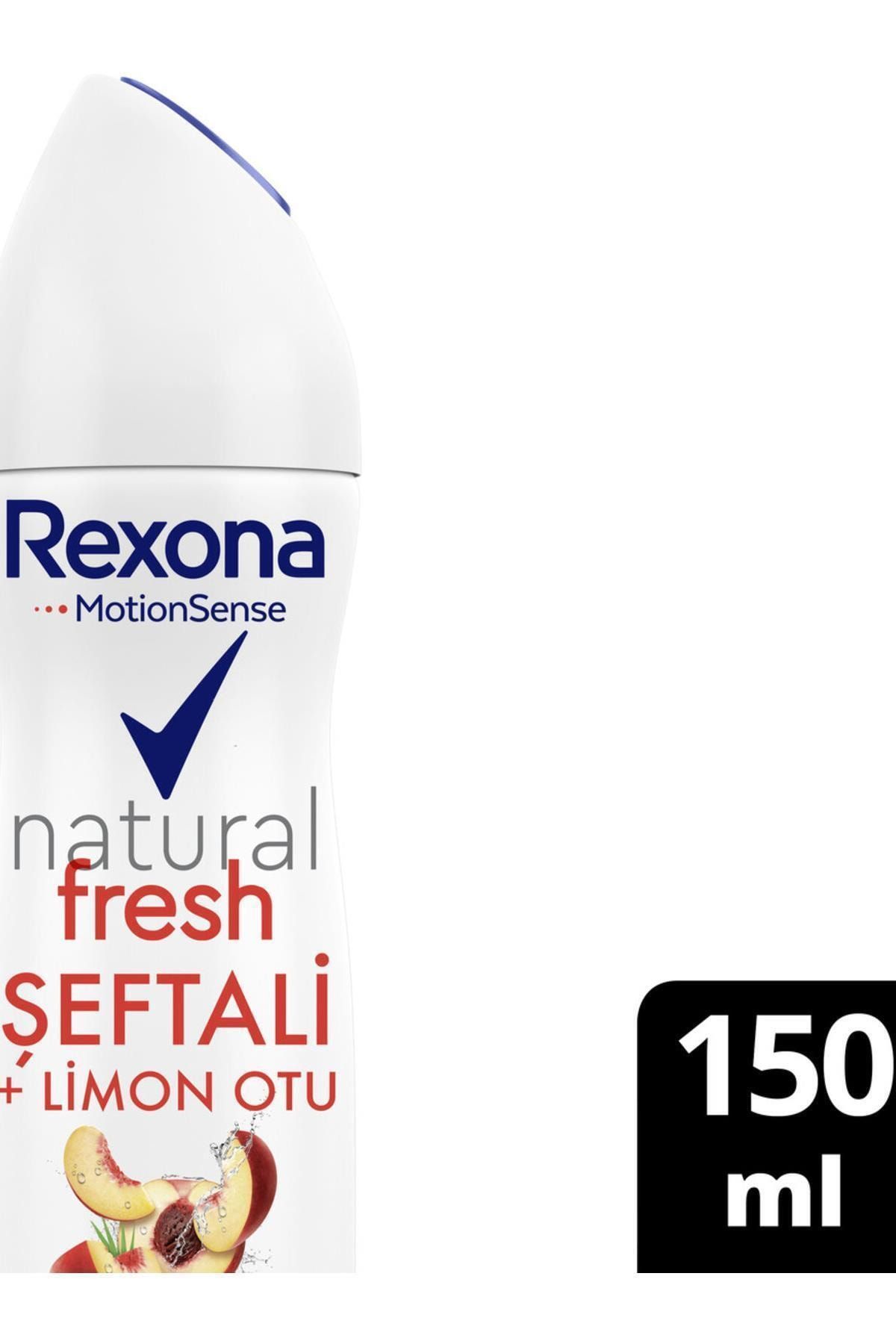 اسپری ضد عرق رکسونا زنانه Natural Fresh با رایحه شفتالو و لیمون اوتو 150 میلی‌لیتر Rexona
