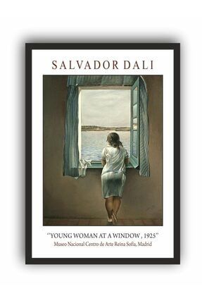 Çerçeveli Tablo Salvador Dali Young Woman At A Window Dali Camdaki Kız2