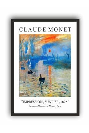 Çerçeveli Tablo Claude Monet Impression Sunrise MonetSunriseSiyah
