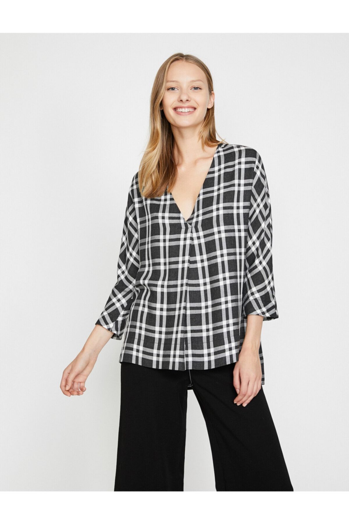 Koton Bluse Schwarz Regular Fit