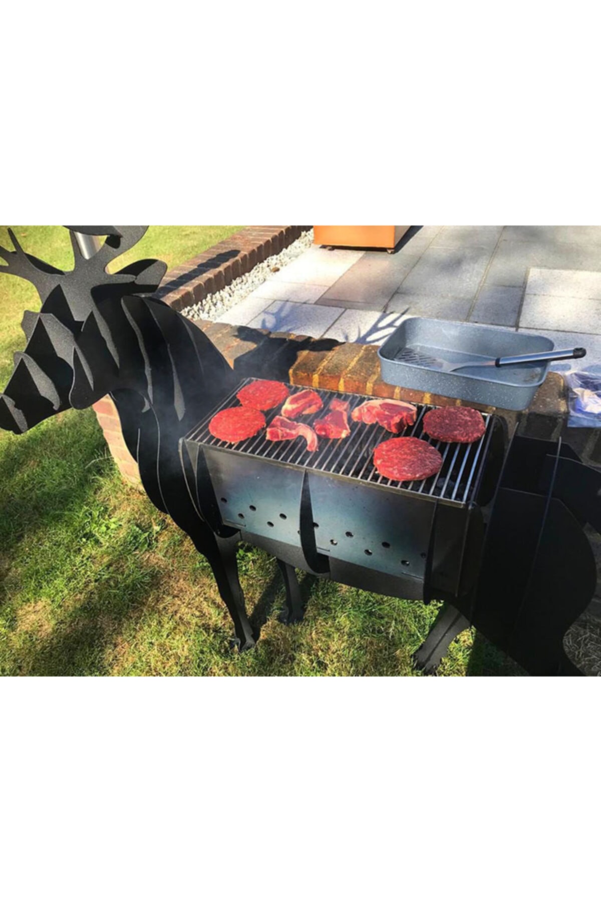 Geyik Şeklinde Mangal, Metal Geyik Mangal, Kömürlü Barbekü, Dekoratif Heykel 5