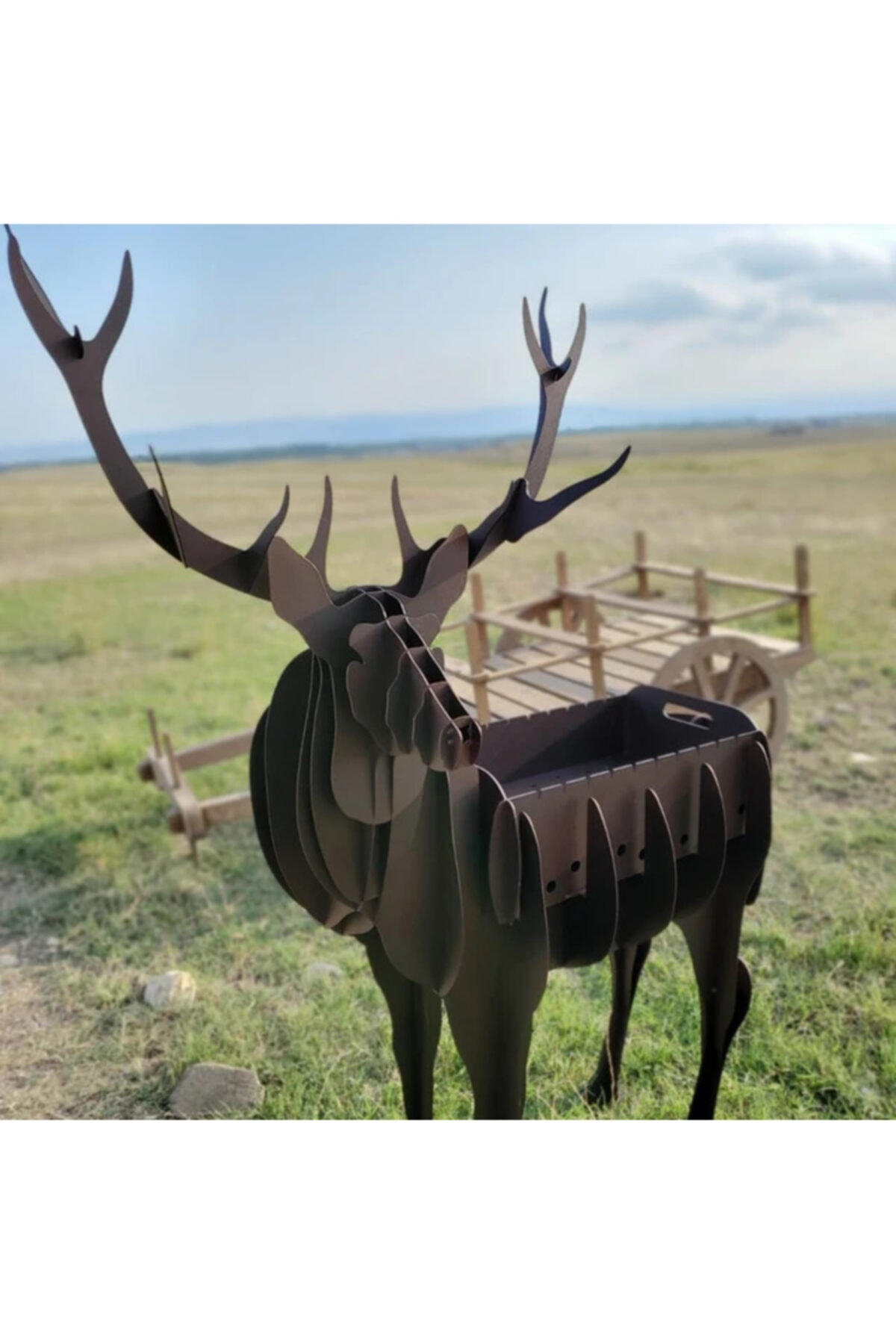 Geyik Şeklinde Mangal, Metal Geyik Mangal, Kömürlü Barbekü, Dekoratif Heykel 6
