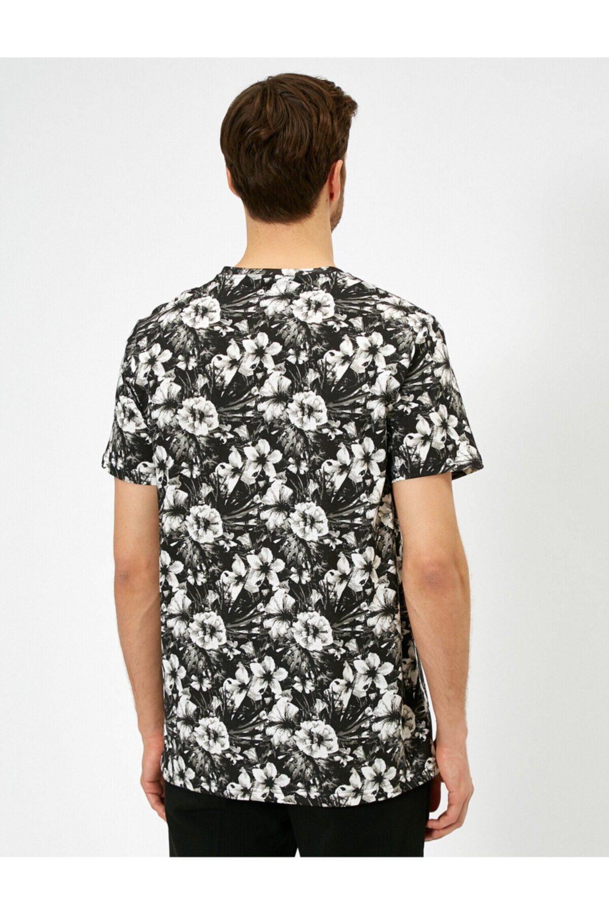 تیشرت مردانه مشکی کوتون | 0YAM14781OK اورجینال - تصویر 4