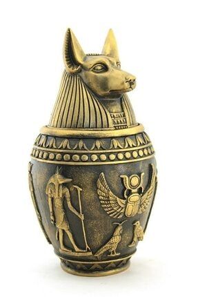 Antik Mısır Tanrısı Anubis Kapaklı Kutu Biblo Dekoratif Hediyelik Eşya