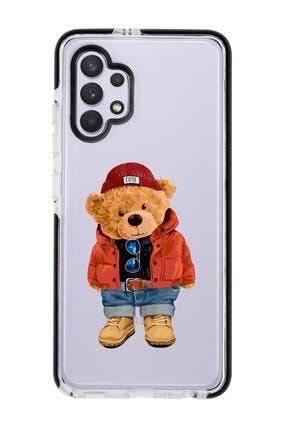 Samsung A32 Teddy Bear Candy Bumper Silikonlu Telefon Kılıfı cbsama32siyahteddybear
