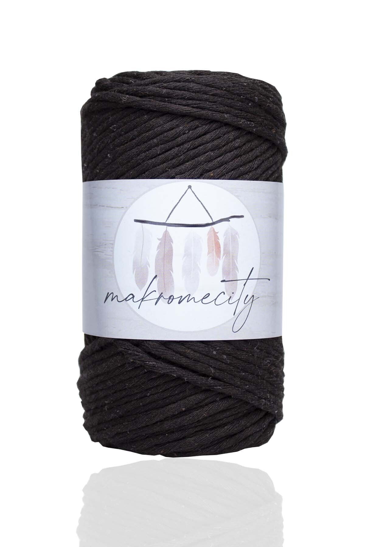 Makromecity-Premium Screwed Macrame Thread 3mm Single Twist Macrame Screwable Hobby Thread Set of 2 2 Pieces Bitter Brown 2