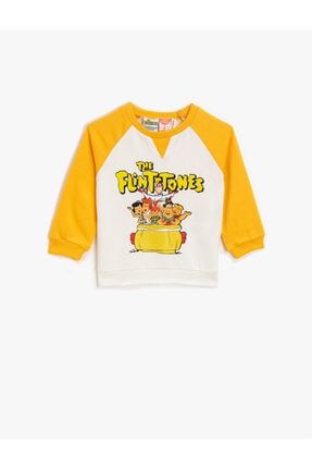 Erkek Bebek The Flintstones Lisanslı Baskılı Turuncu Sweatshirt 1kmb18754tk 1KMB18754TK
