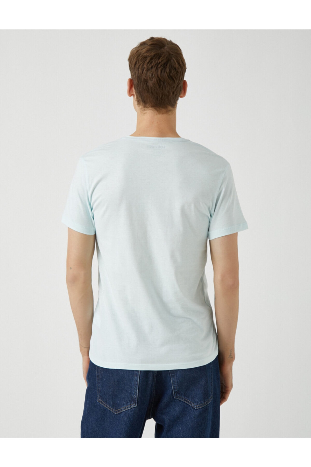 تیشرت مردانه سبز کوتون | 1YAM12136LK اورجینال - تصویر 4