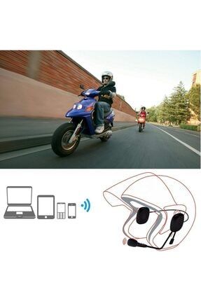 Stereo Hoparlörler Mikrofonlu Kablosuz Bluetooth Motosiklet Kask Kulaklık. TE66291