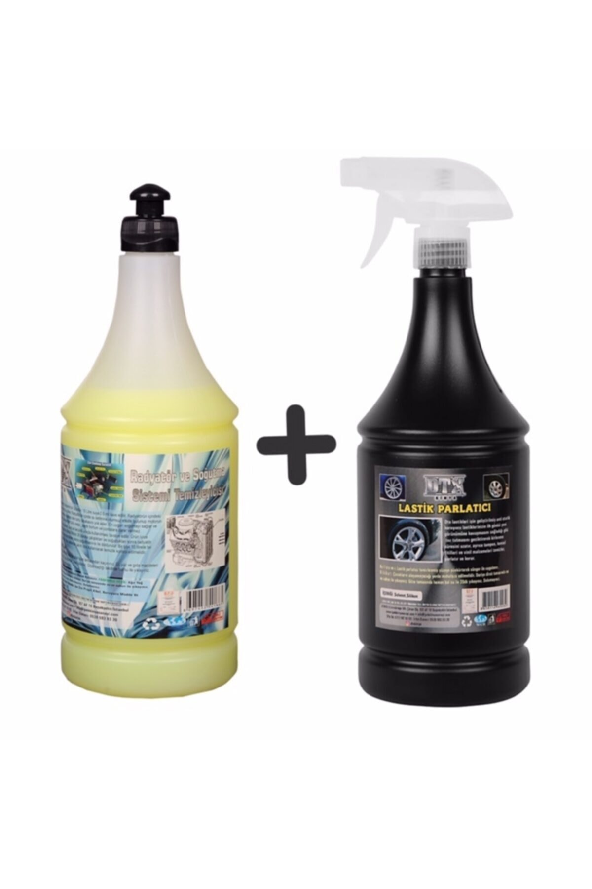 Oto Kalorifer Ve Petek Temizleme Ilacı (solventli) 1lt & Oto Motor Lastik Parlatıcı 500 Ml