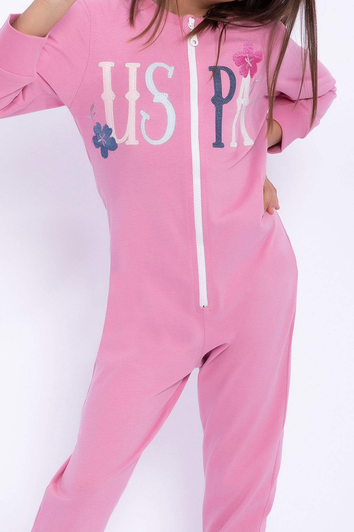 U.S. Polo Assn. Base. Polo Assn Girl s Zippered Orchid Jumpsuit