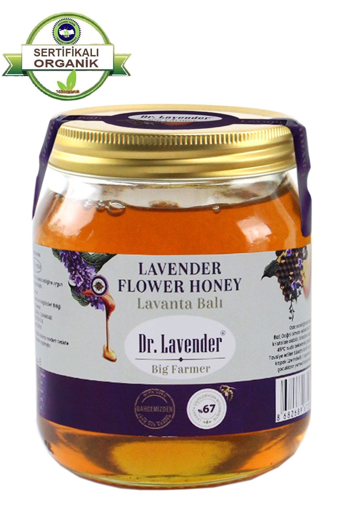 Dr. Lavender Türk Gıda Kodeksi Onaylı Lavanta Çiçeği Balı %67 Lavanta Çiçeğinden Beslenmiştir Lavanta Balı 250gr.