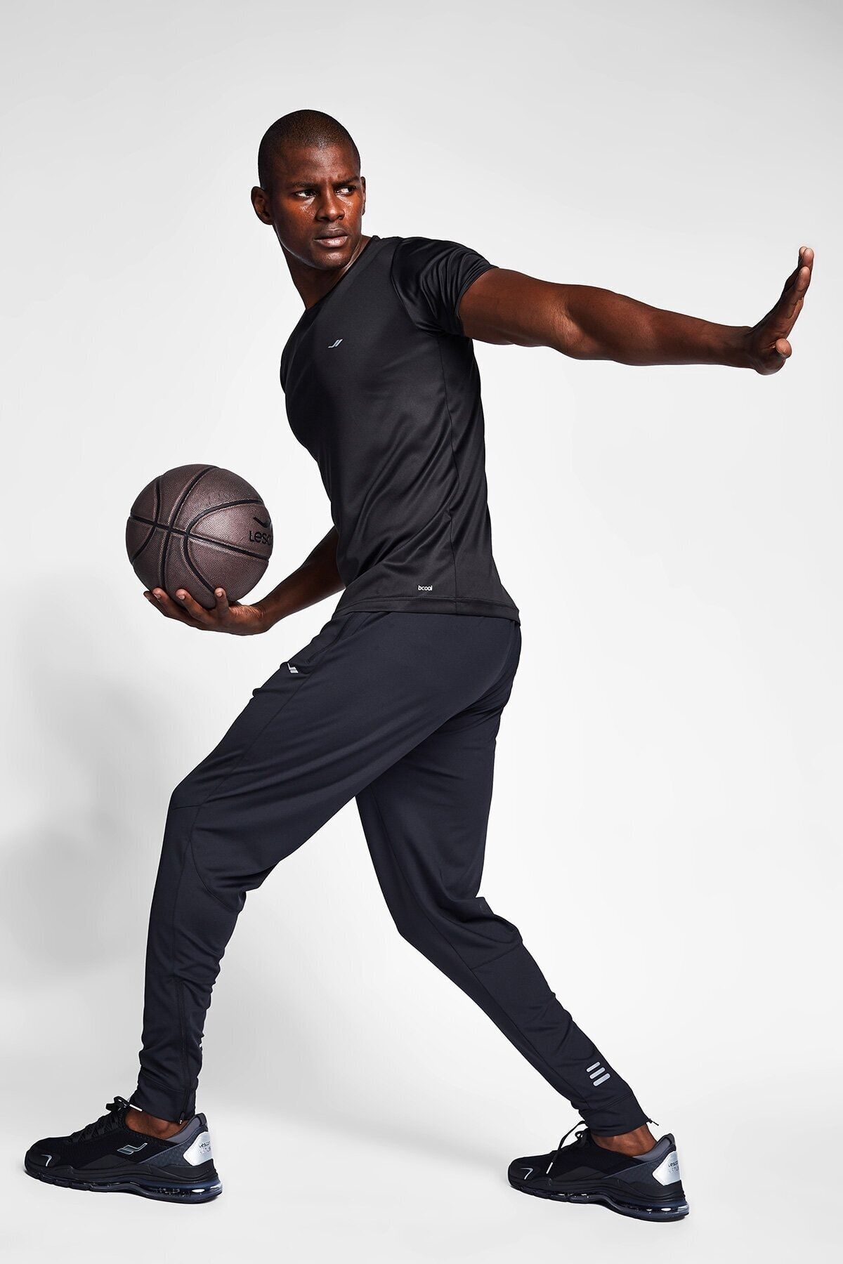 Lescon T-Shirt Schwarz Slim Fit