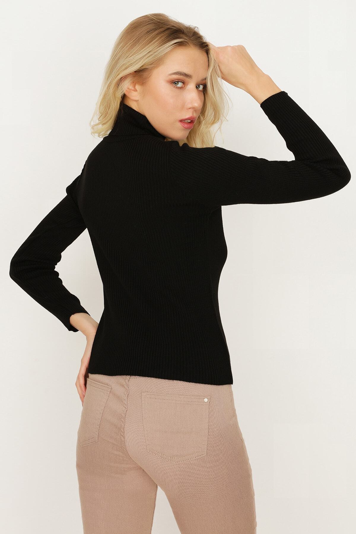 Select Moda-Women's Black Turtleneck Knitwear 4
