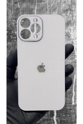 Iphone 13 Pro Kılıf Cam Lansman Logolu Kapak Koyurucu Silikon Beyaz Glss13p