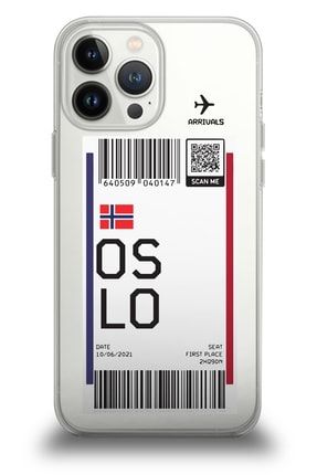 Iphone 13 Pro Oslo Bilet Desenli Şeffaf Silikon Kılıf 13pro-bt