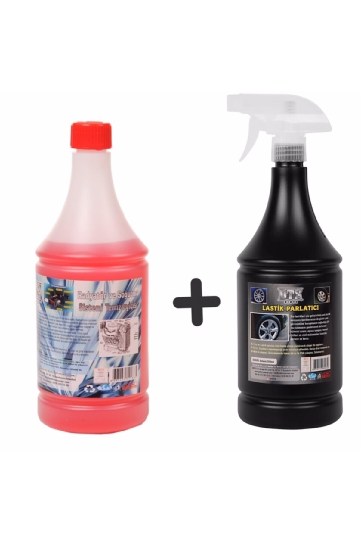 Oto Kalorifer Ve Petek Temizleme Ilacı (solventli) 1 Lt & Oto Motor Lastik Parlatıcı 500 Ml
