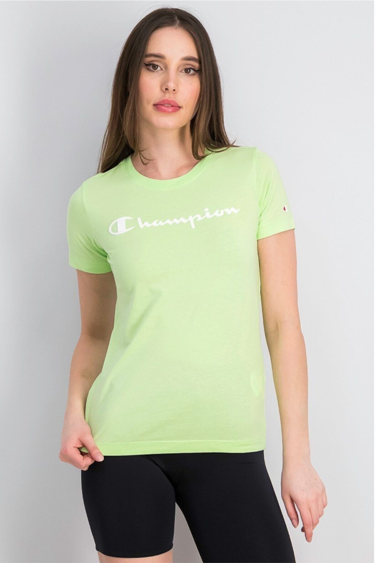 Champion Kadın Tshirt Printed Logo Su Yeşili