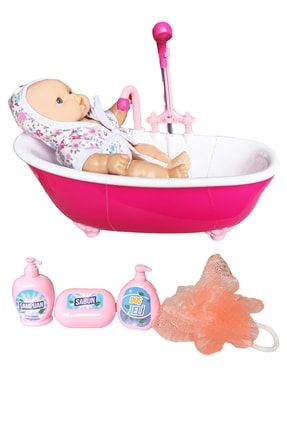 Küvetli Müzikli Banyo Yapabilen Oyuncak Et Bebek Seti TL-394