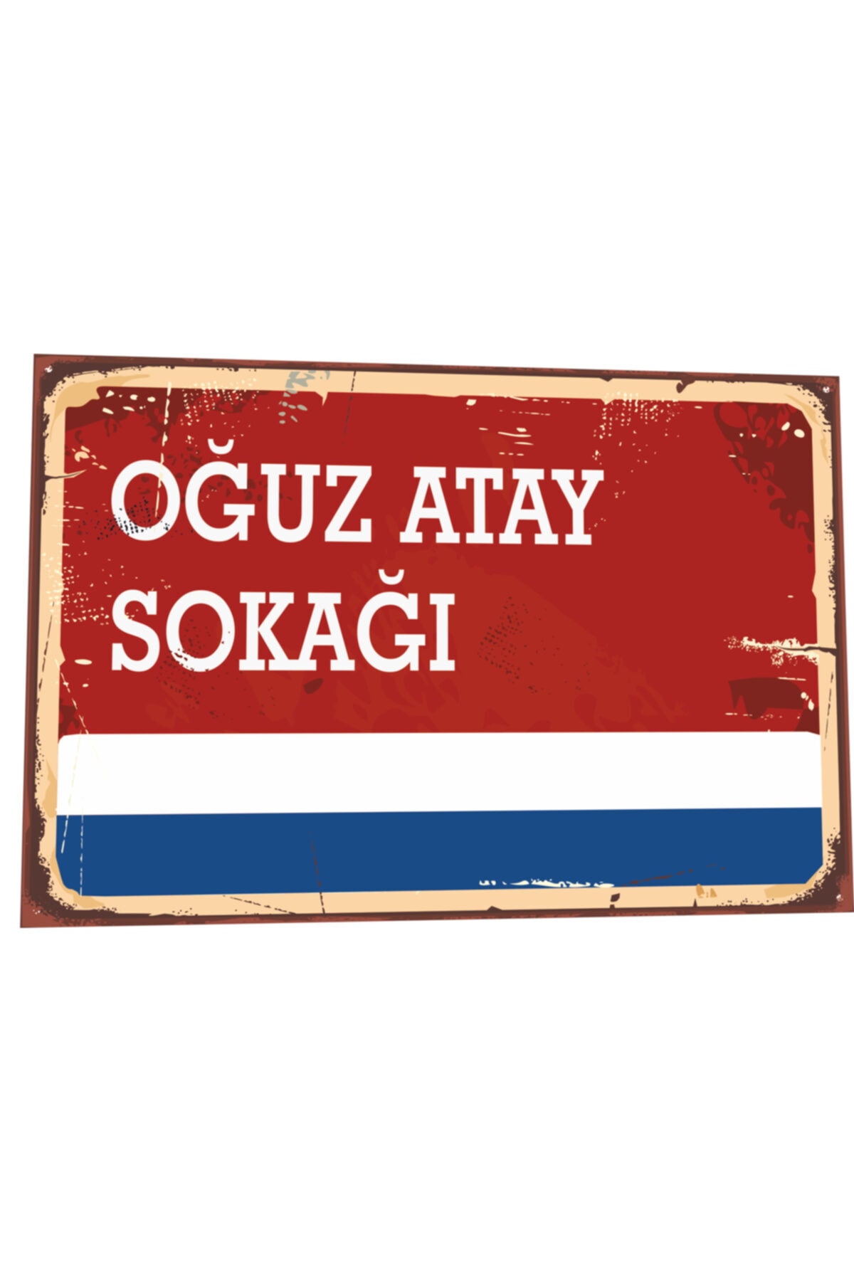 Oğuz Atay Street Signage Style Retro Wood Poster 809