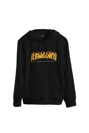 Kyojuro Rengoku Flame Hashira Demon Slayer Baskılı Kapşonlu Anime Sweatshirt 1252KS