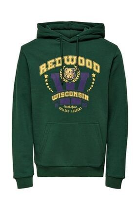Redwood Reg Print Hoodie Sweat Erkek Yeşil Sweatshirt 22022764-21
